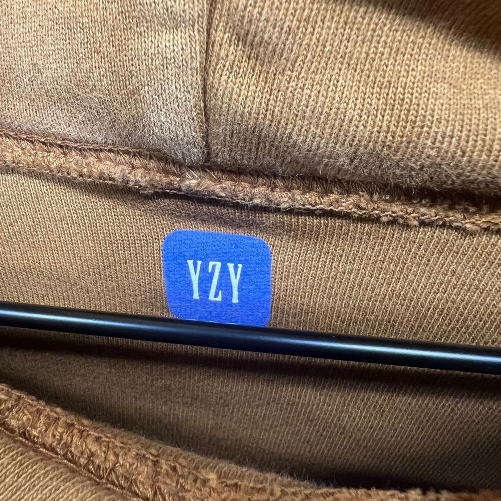 YZY Yeezy Gap Hoodie Womens S‎ Brown Double Layer Cropped Pullover EUC - Picture 2 of 7